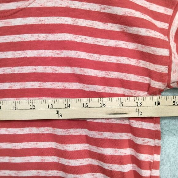 Madewell Cozy Slub Ted Striped Shirt Wmns Sz M Red Heathered Striped 3/4 Sleeve - Picture 6 of 12